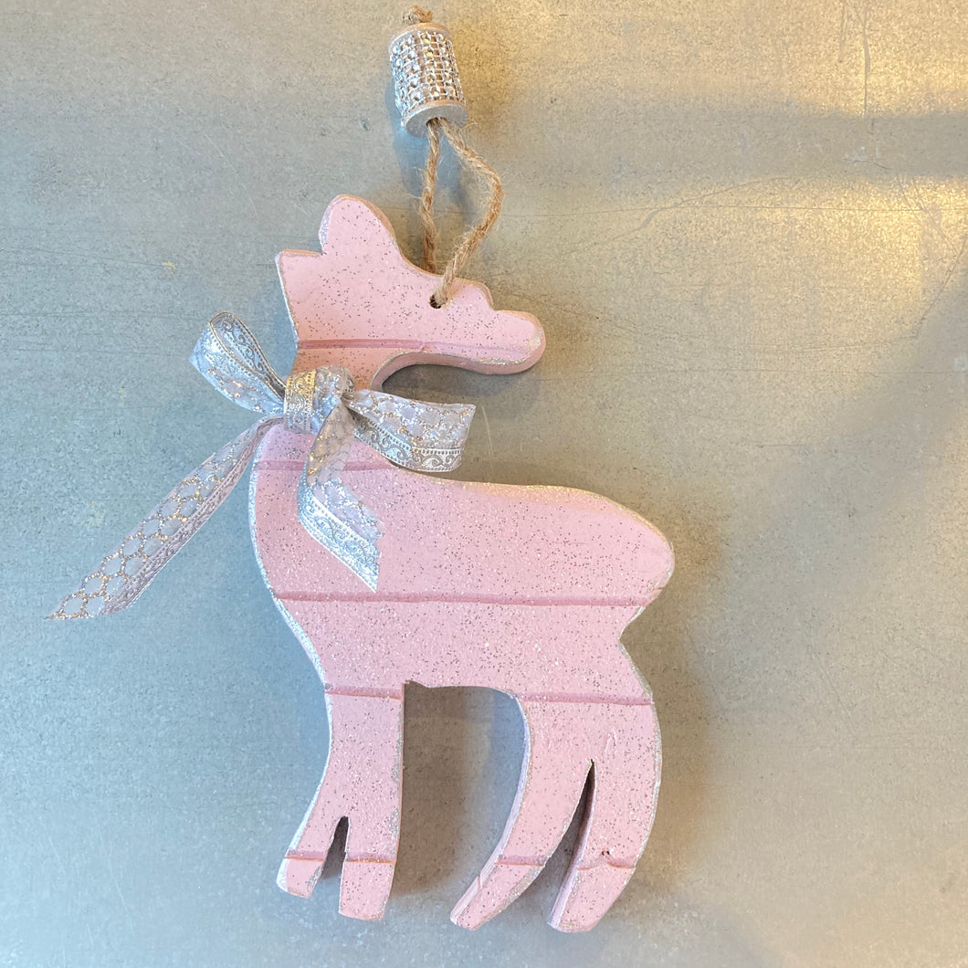 Pink Deer Ornament