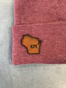 Beanie Hat - WI HOME (cranberry)