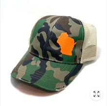 Load image into Gallery viewer, Hat- Orange WI &amp;Camo
