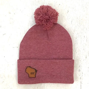 Beanie Hat - WI HOME (cranberry)