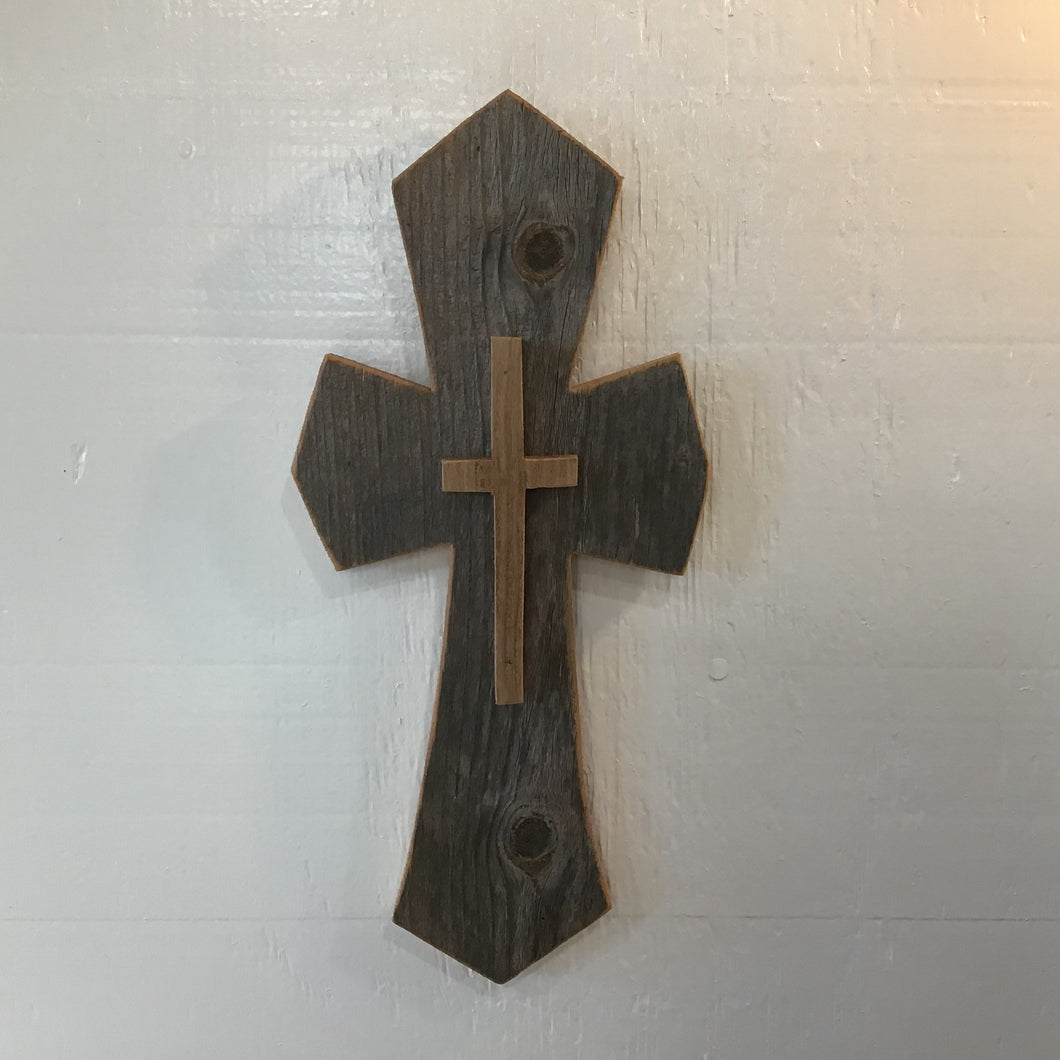 Cross- Rustic wood with natural gray hue