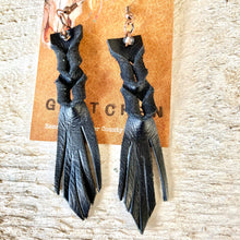 Load image into Gallery viewer, Earring- Leather Dangle, Black