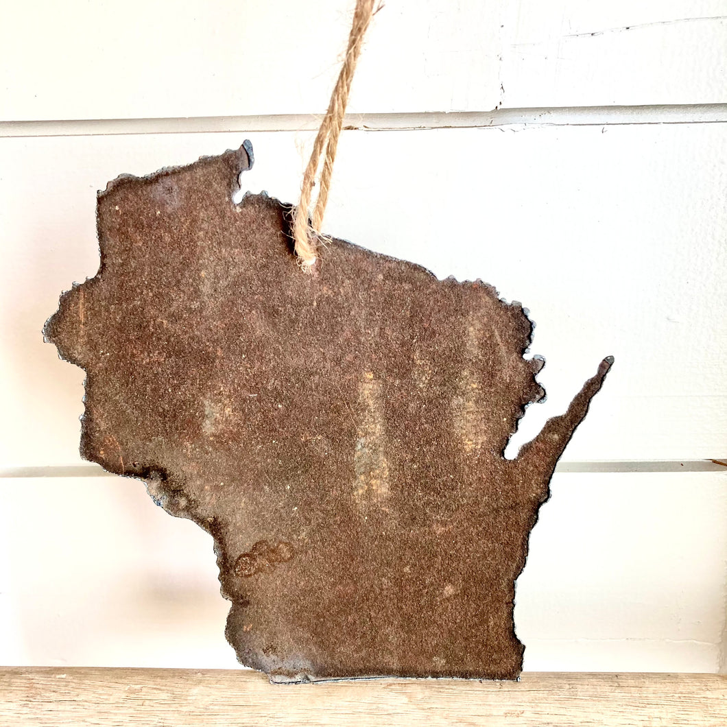 Large Metal Wisconsin Ornament