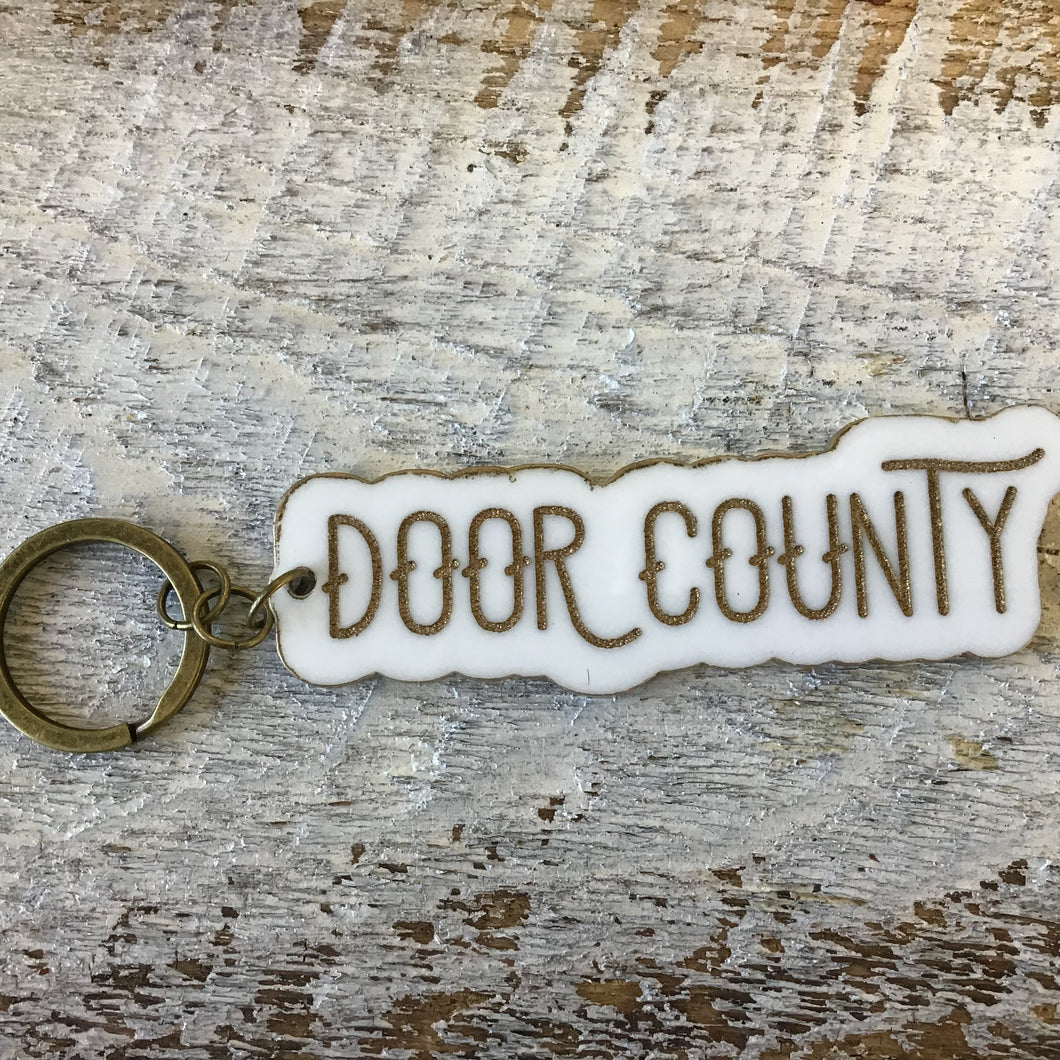 Keychain  Gold Door County