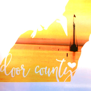 Door County Sunset- Metal, Orange
