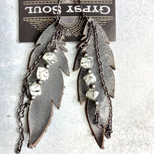 Load image into Gallery viewer, GS- Metallic Gray Leather Earrings