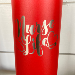 Water Bottle- Nurse Life, Red