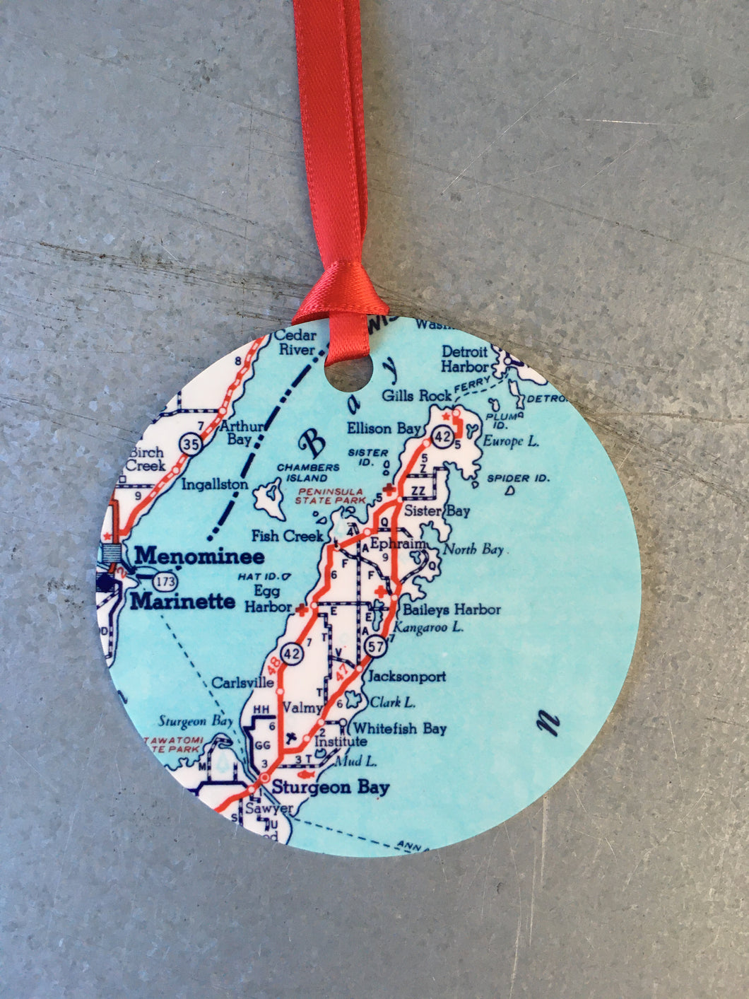 Door County Map Ornament